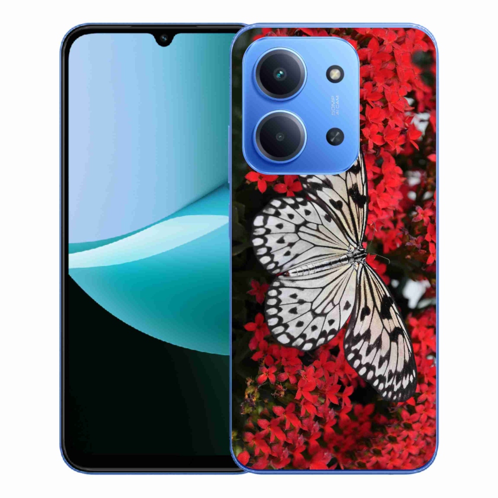 Gélový kryt mmCase na Xiaomi Redmi 15C 4G/5G (173mm) - čiernobiely motýľ 1