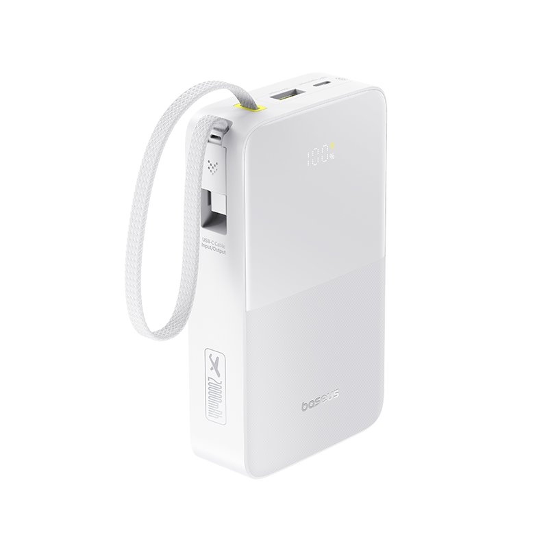 Powerbanka Baseus EnerFill FC51 Bipow 2 Pro 22,5 W s integrovaným káblom, 20 000 mAh, Moon White