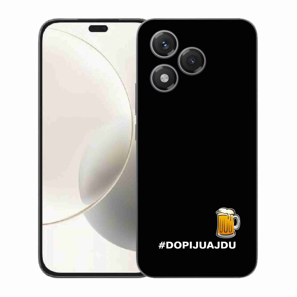 Gélový kryt mmCase na Honor 400 Lite - pivný motív 1 čierne pozadie