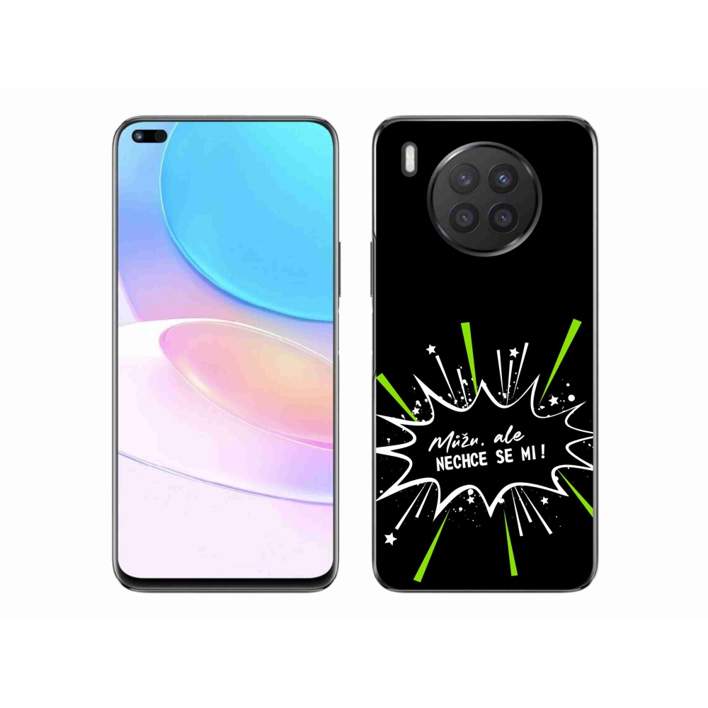 Gélový kryt mmCase na Huawei Nova 8i - vtipný text 11 čierne pozadie