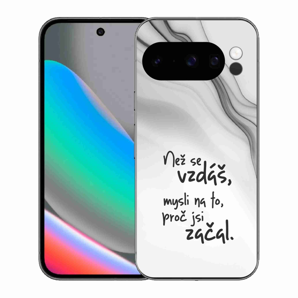 Gélový kryt mmCase na Google Pixel 10 Pro - citát 2 biele pozadie