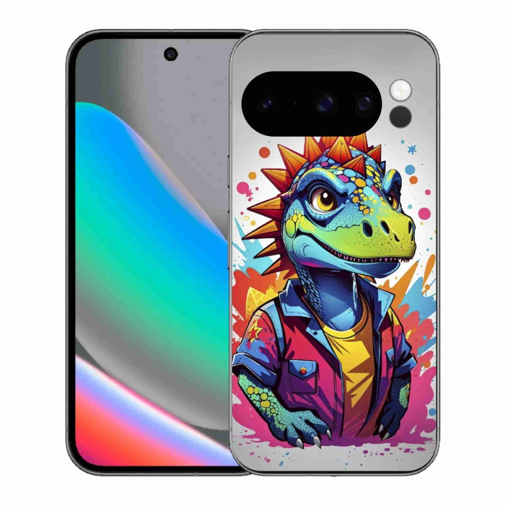 Gélový kryt mmCase na Google Pixel 10 Pro - farebný dinosaurus