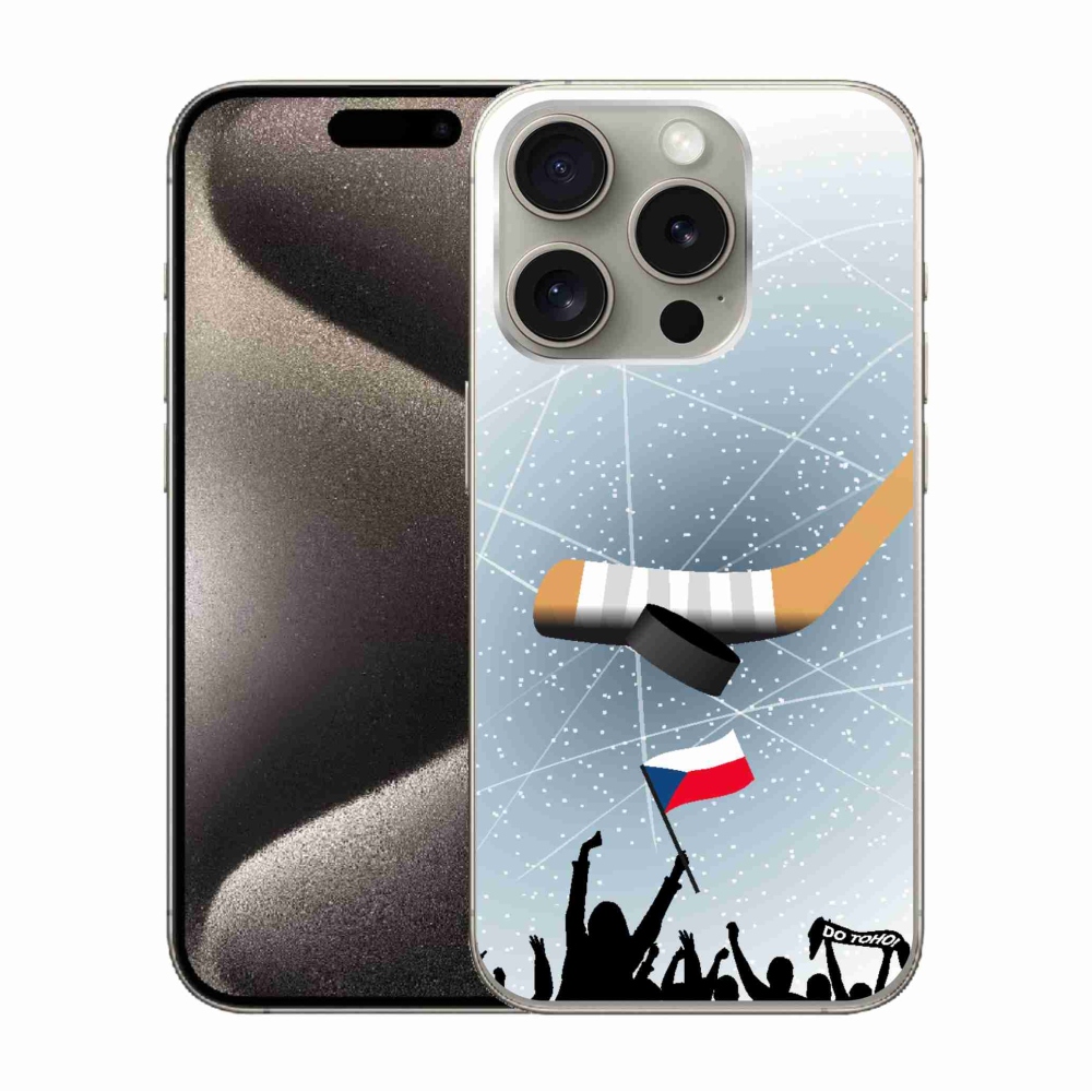 Gélový kryt mmCase na iPhone 15 Pro - fanúšikovia hokeja