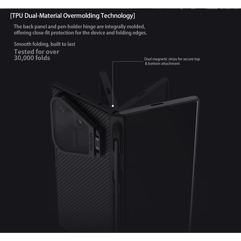Nillkin CamShield Prop Magnetic Pen Slot (transparentný objektív) – zadný kryt pre Samsung Galaxy Z Fold 8 Ultra Black