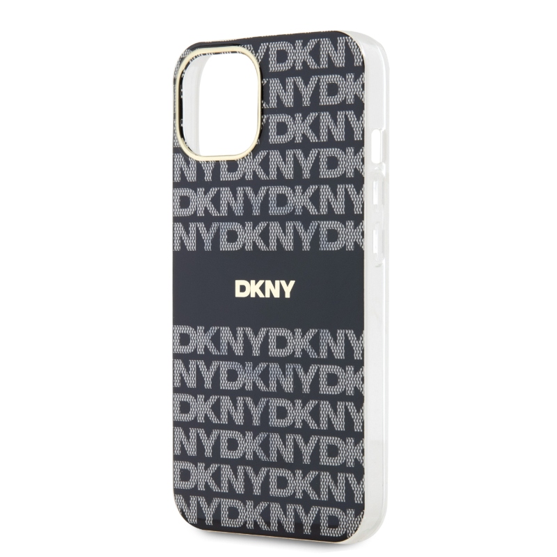 DKNY PC/TPU Repeat Pattern Tonal Stripe Magsafe Zadný Kryt pre iPhone 14 Black