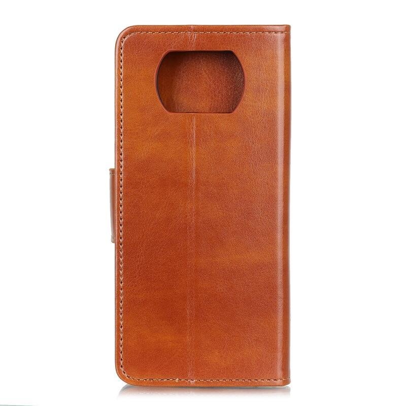 Crazies PU kožené peněženkové puzdro na mobil Xiaomi Poco X3 / X3 Pro - hnedé