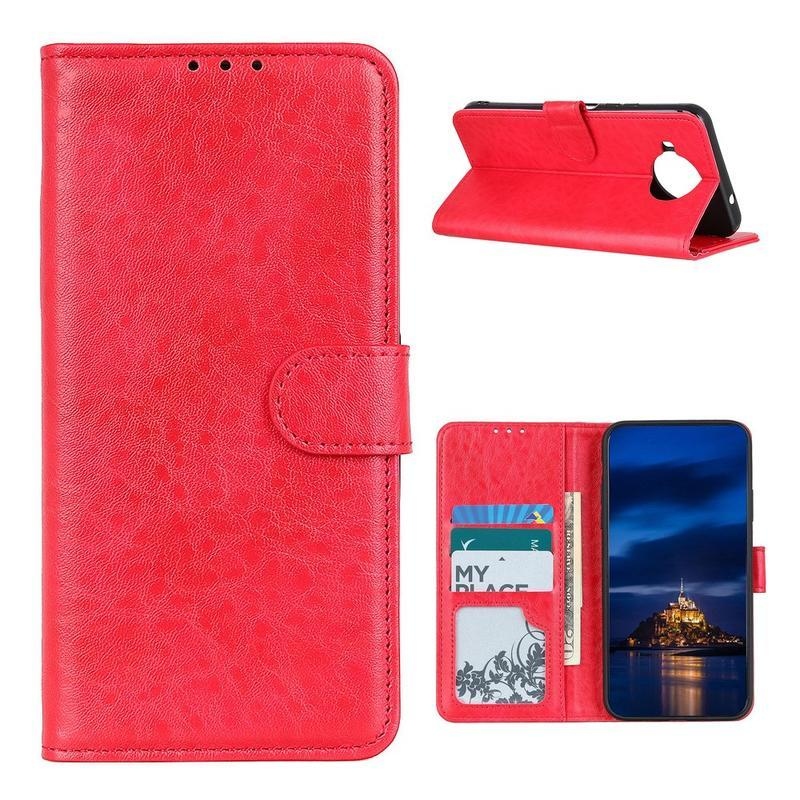Crazies PU kožené peněženkové puzdro pre mobil Xiaomi Mi 10T Lite 5G - červené