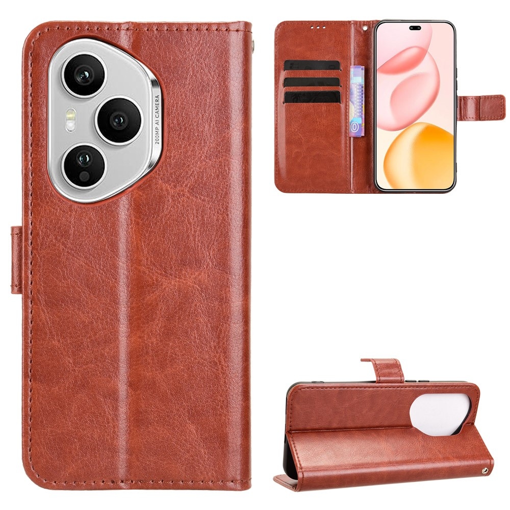 Crazy knižkové puzdro na Honor 400 Pro - hnedé