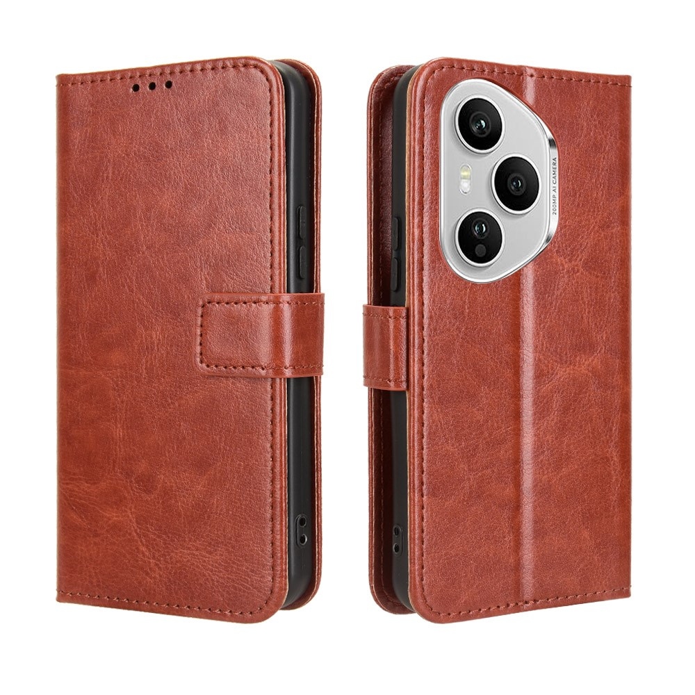 Crazy knižkové puzdro na Honor 400 Pro - hnedé