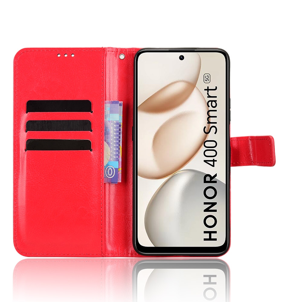 Crazy knižkové puzdro na Honor 400 Smart 5G/4G/Honor X7d - červené
