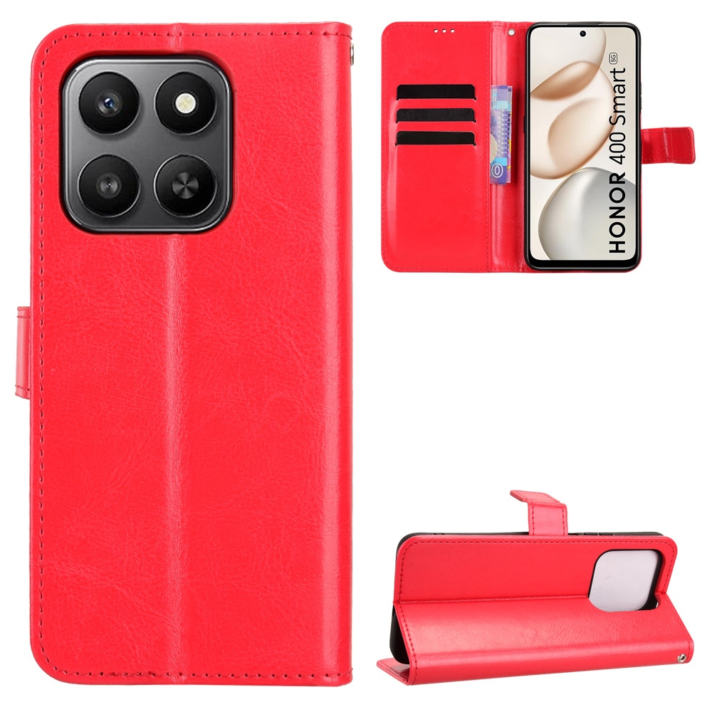 Crazy knižkové puzdro na Honor 400 Smart 5G/4G/Honor X7d - červené