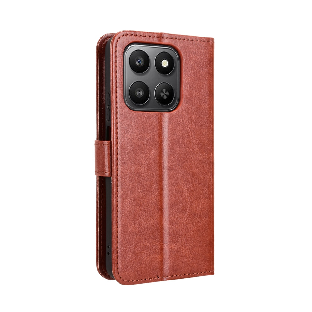 Crazy knižkové púzdro na Honor 400 Smart 5G/4G/Honor X7d - hnedé