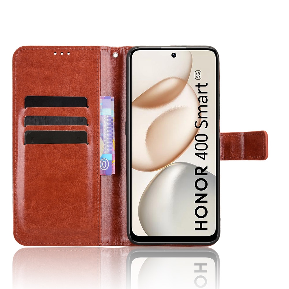 Crazy knižkové púzdro na Honor 400 Smart 5G/4G/Honor X7d - hnedé
