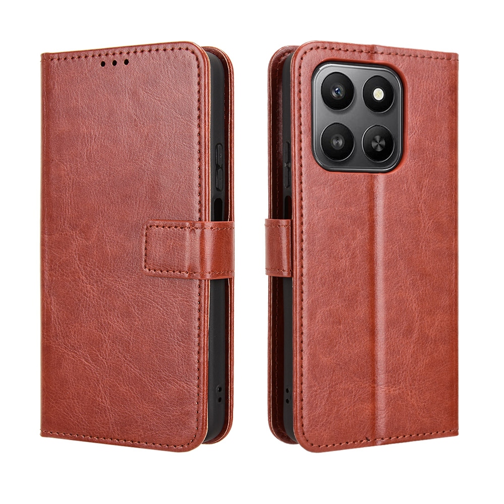 Crazy knižkové púzdro na Honor 400 Smart 5G/4G/Honor X7d - hnedé