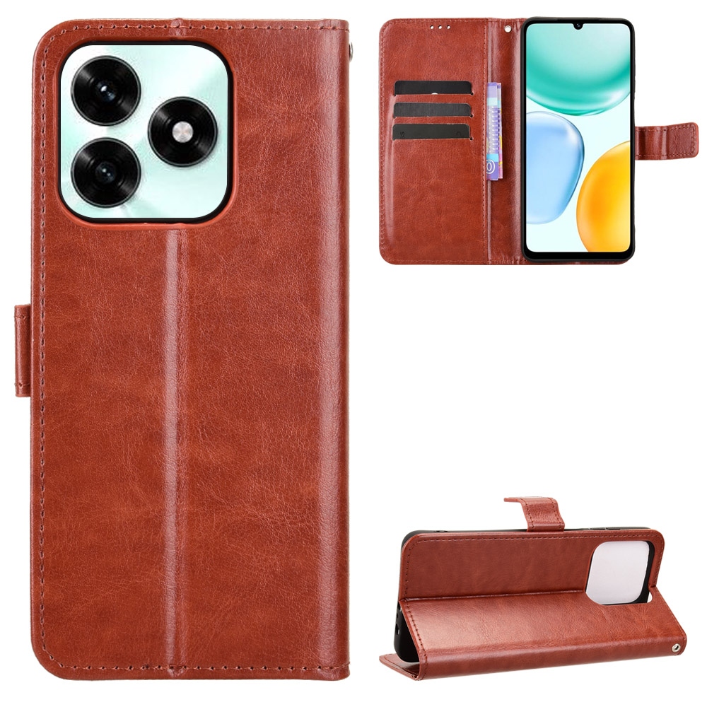 Crazy knižkové puzdro na Honor X5c Plus - hnedé