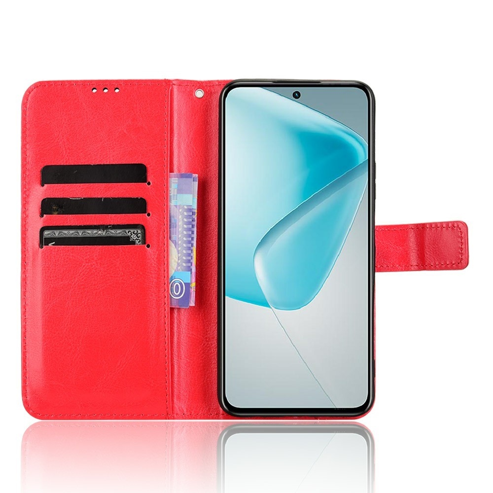Crazy knižkové púzdro na Infinix Hot 50 Pro - červené