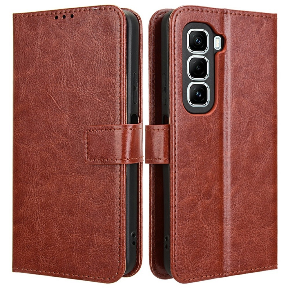Crazy knižkové púzdro na Infinix Hot 50 Pro - hnedé