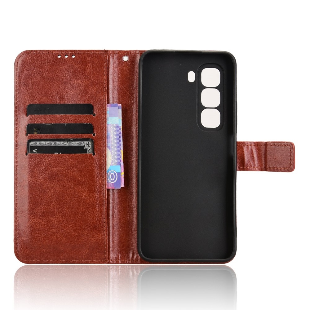 Crazy knižkové púzdro na Infinix Hot 50 Pro+ - hnedé