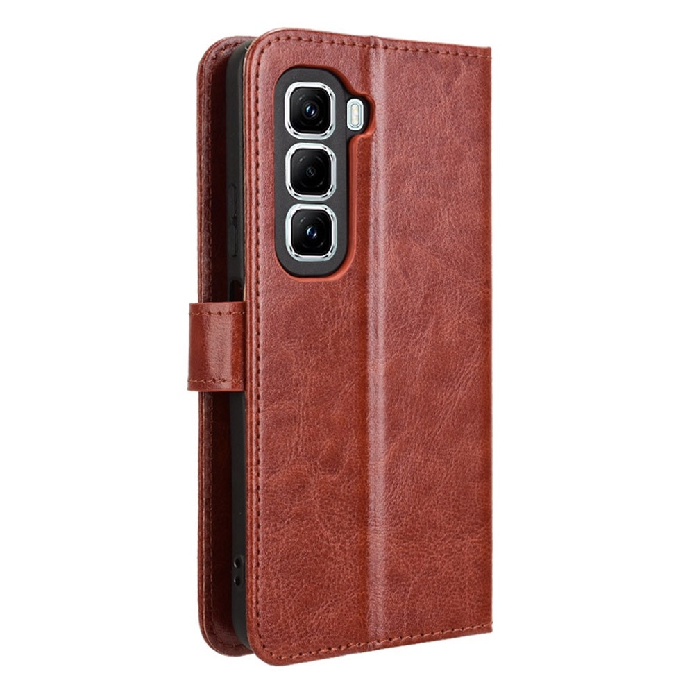 Crazy knižkové púzdro na Infinix Hot 50 Pro+ - hnedé