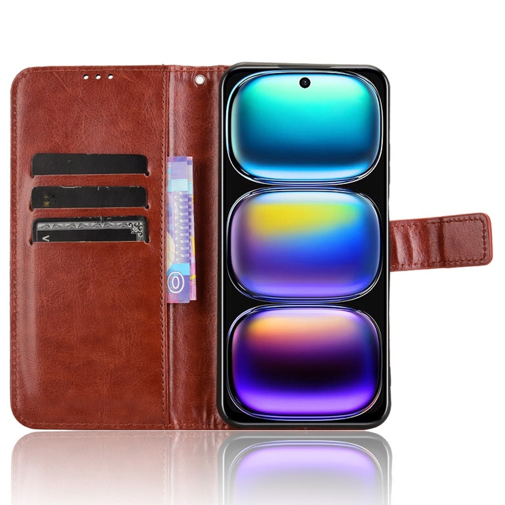 Crazy knižkové púzdro na Infinix Hot 50i/Smart 9 - hnedé