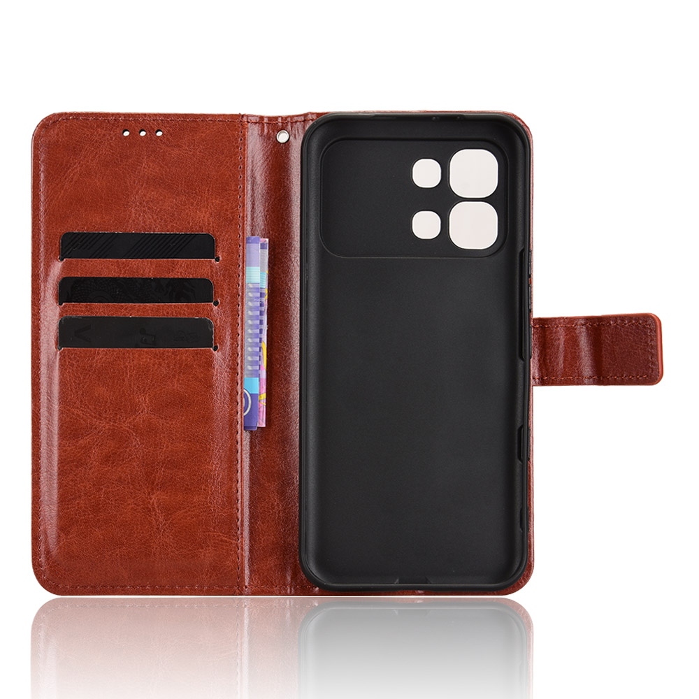 Crazy knižkové púzdro na Infinix Note Edge 5G - hnedé