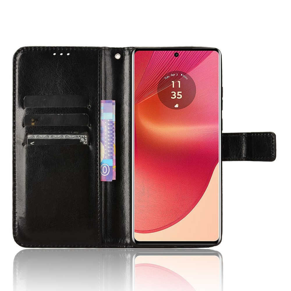 Crazy knižkové púzdro na Motorola Edge 50 Fusion 5G - čierne