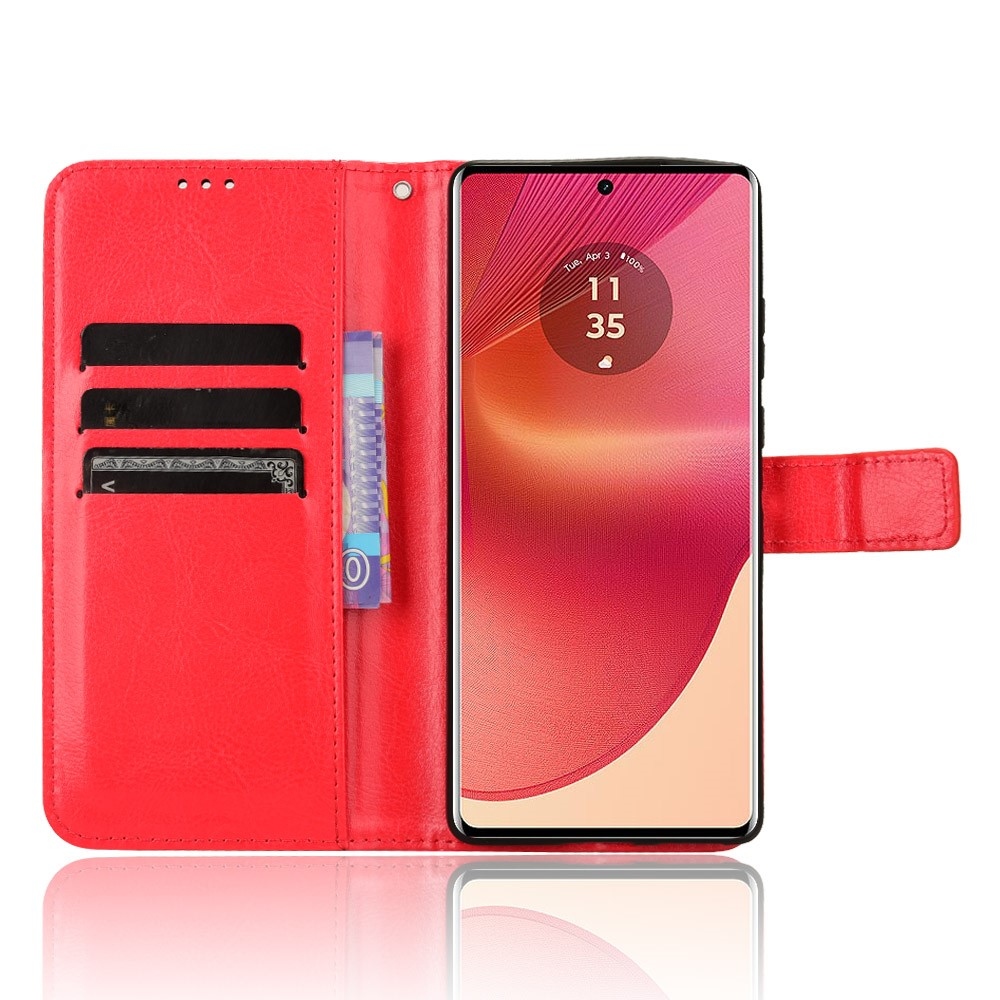 Crazy knižkové púzdro na Motorola Edge 50 Fusion 5G - červené