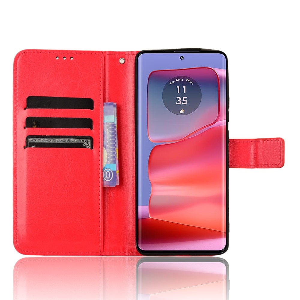 Crazy knižkové púzdro na Motorola Edge 50 Pro 5G - červené