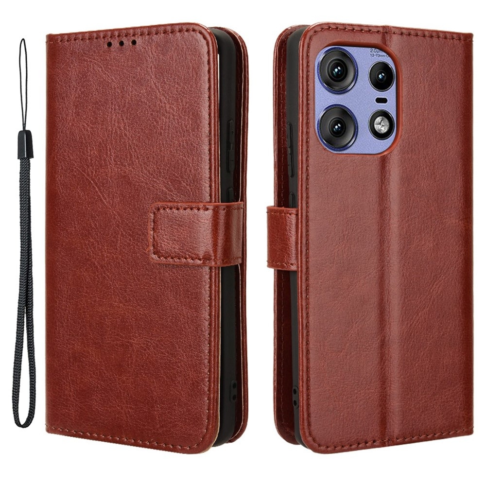 Crazy knižkové púzdro na Motorola Edge 50 Pro 5G - hnedé