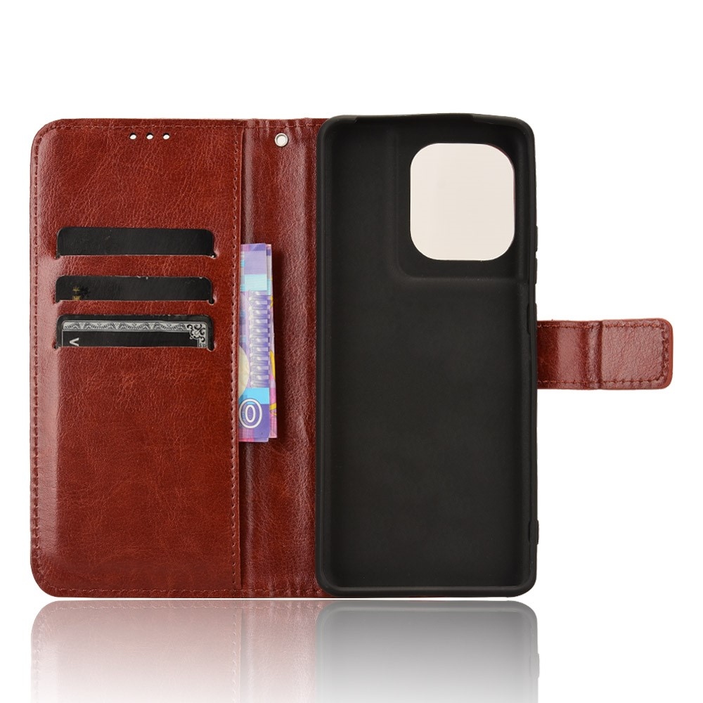 Crazy knižkové púzdro na Motorola Edge 50 Pro 5G - hnedé