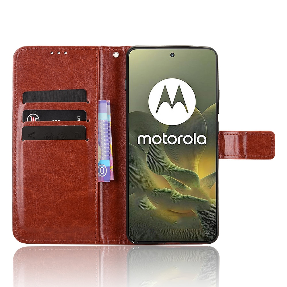 Crazy knižkové púzdro na Motorola Edge 70 5G - hnedé