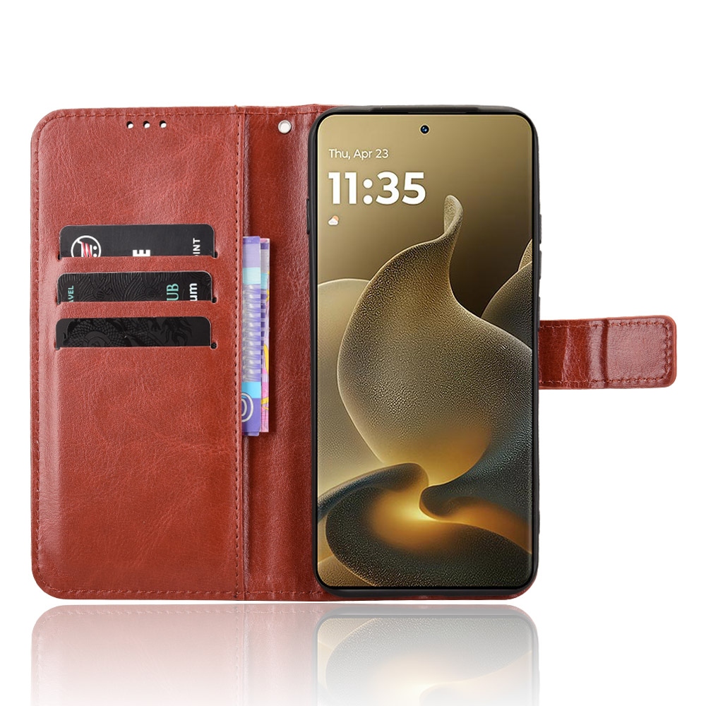 Crazy knižkové púzdro na Motorola Edge 70 Pro 5G - hnedé