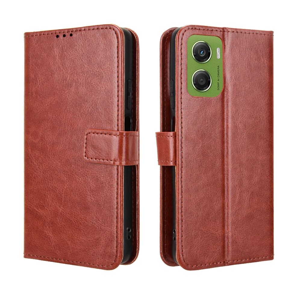 Crazy knižkové púzdro na Motorola Moto G06/G06 Power - hnedé