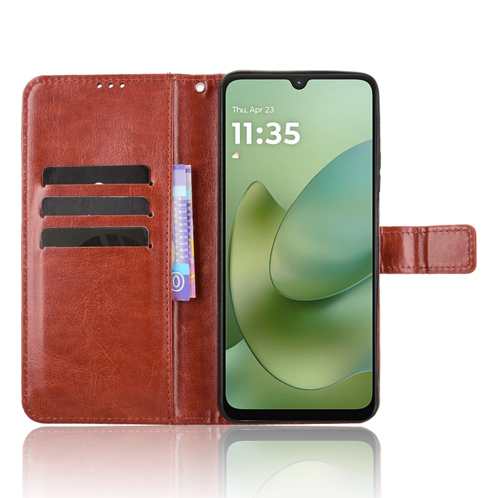 Crazy knižkové púzdro na Motorola Moto G06/G06 Power - hnedé