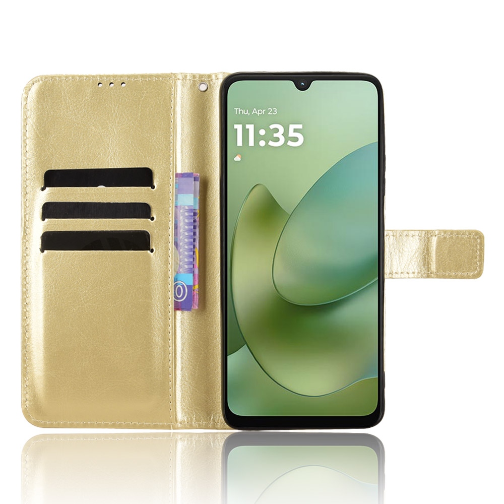 Crazy knižkové púzdro na Motorola Moto G06/G06 Power - zlaté