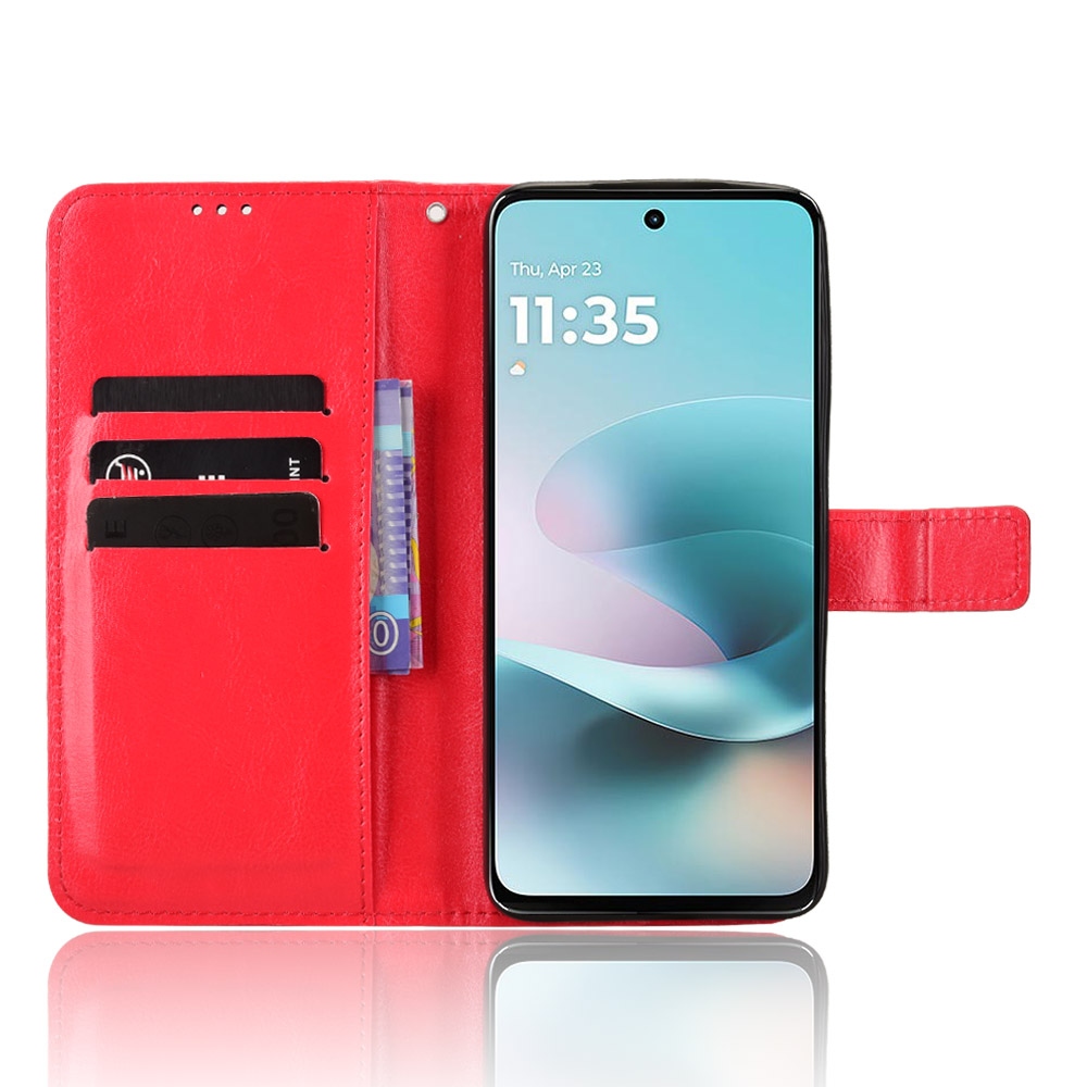 Crazy knižkové púzdro na Motorola Moto G57 Power 5G - červené