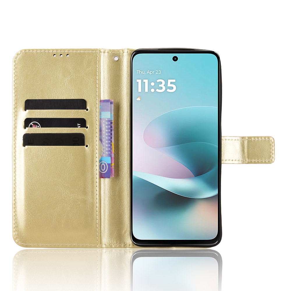 Crazy knižkové púzdro na Motorola Moto G57 Power 5G - zlaté