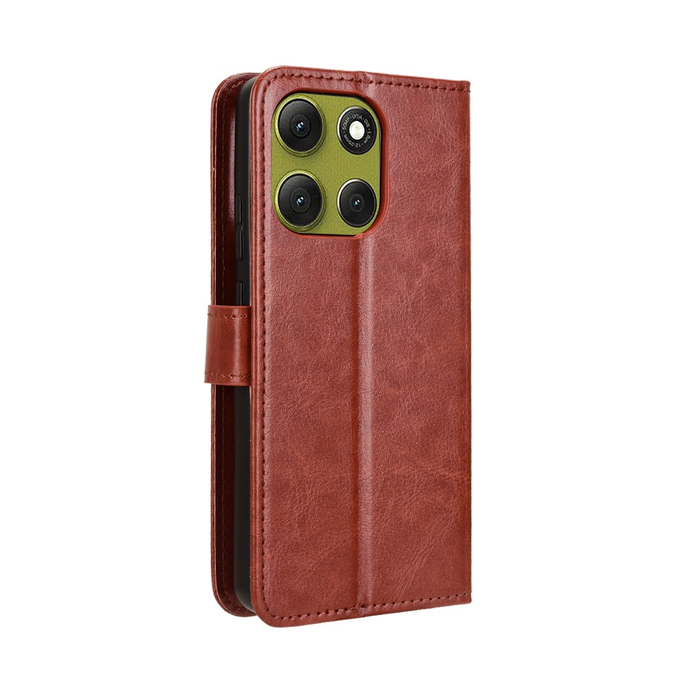 Crazy knižkové púzdro na Motorola Moto G86 5G - hnedé