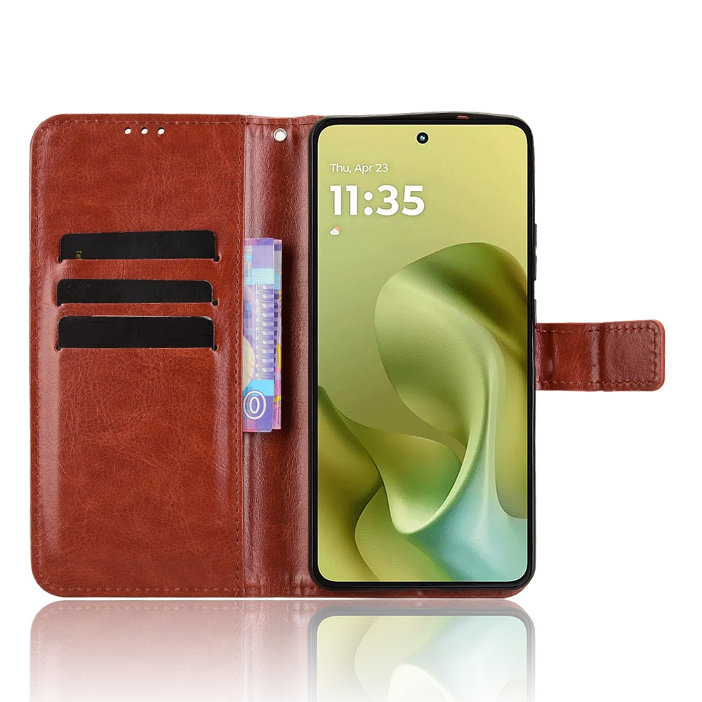 Crazy knižkové púzdro na Motorola Moto G86 Power 5G - hnedé