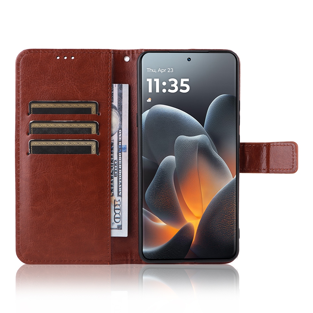 Crazy knižkové púzdro na Motorola Signature 5G - hnedé