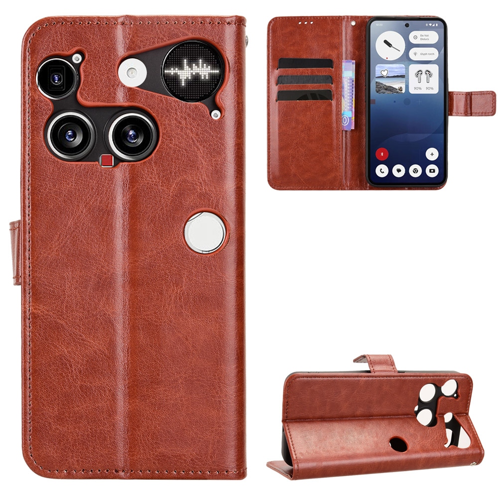 Crazy knižkové púzdro na Nothing Phone (3) 5G - hnedé