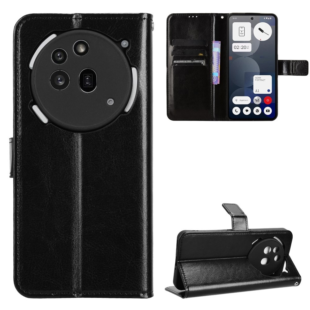 Crazy knižkové púzdro na Nothing Phone (3a) Pro - čierne