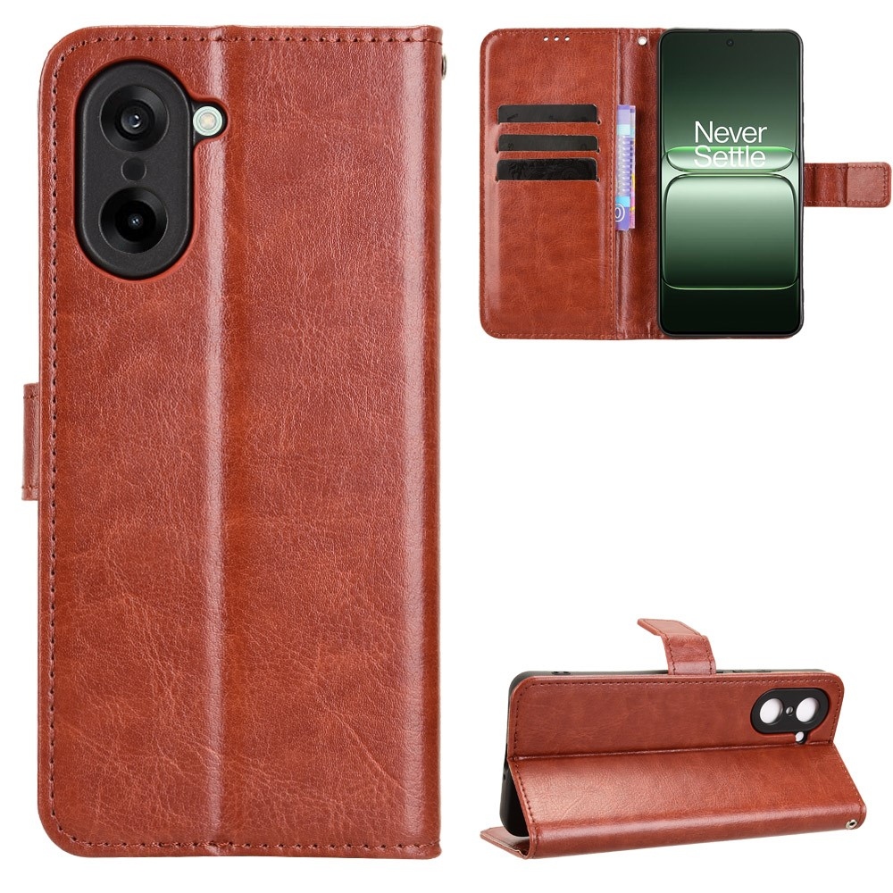 Crazy knižkové púzdro na OnePlus Nord CE5 5G - hnedé
