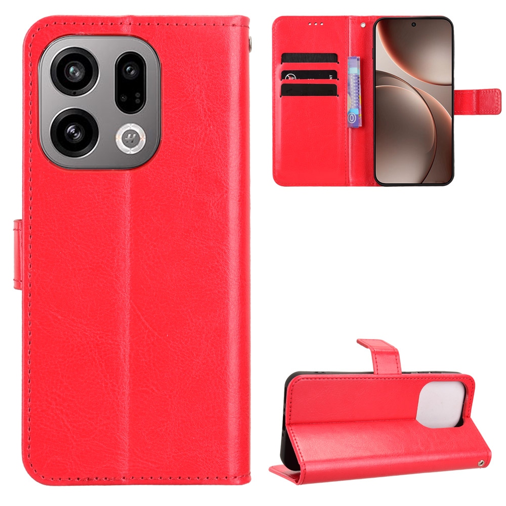 Crazy knižkové púzdro na Oppo Find X9 5G - červené