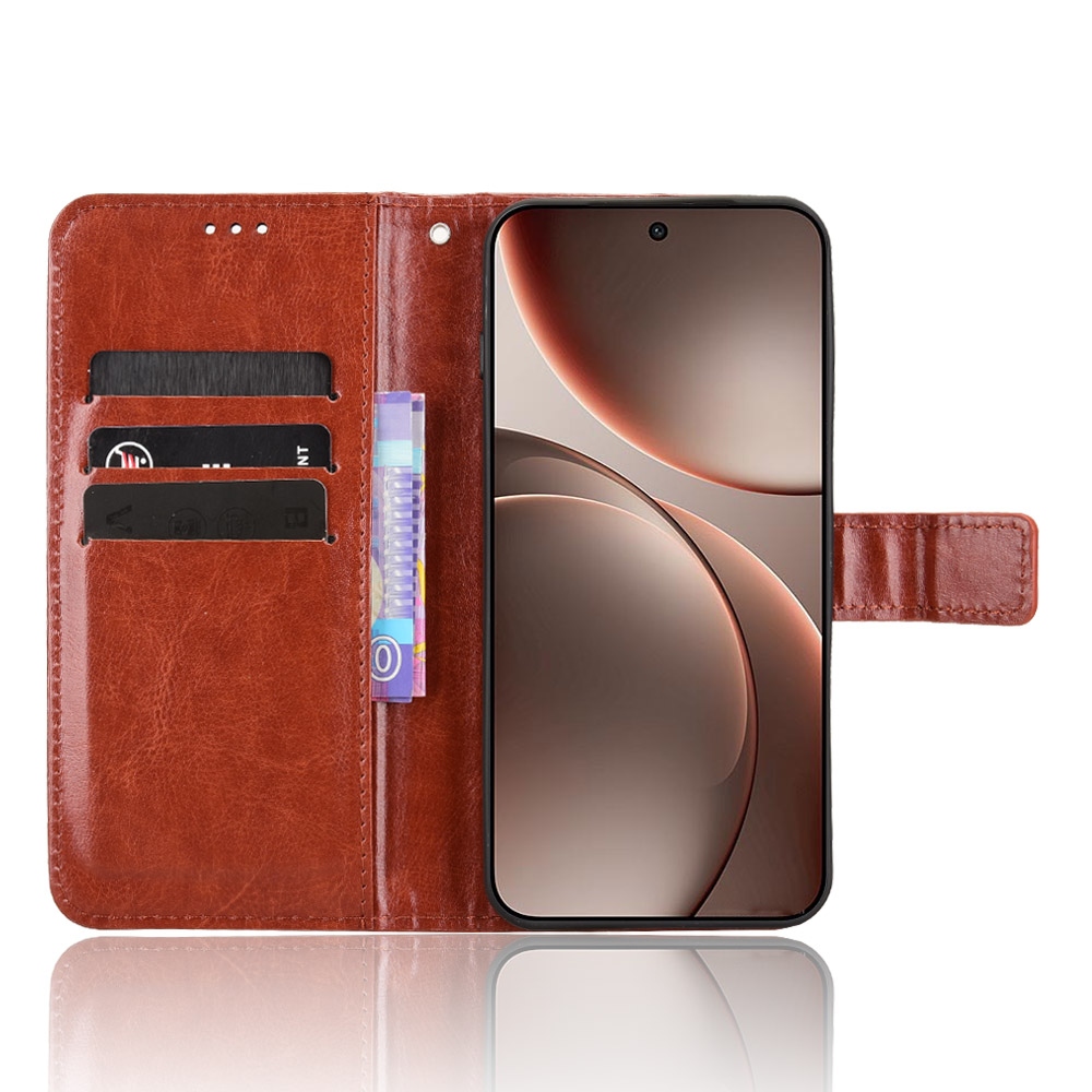 Crazy knižkové púzdro na Oppo Find X9 5G - hnedé