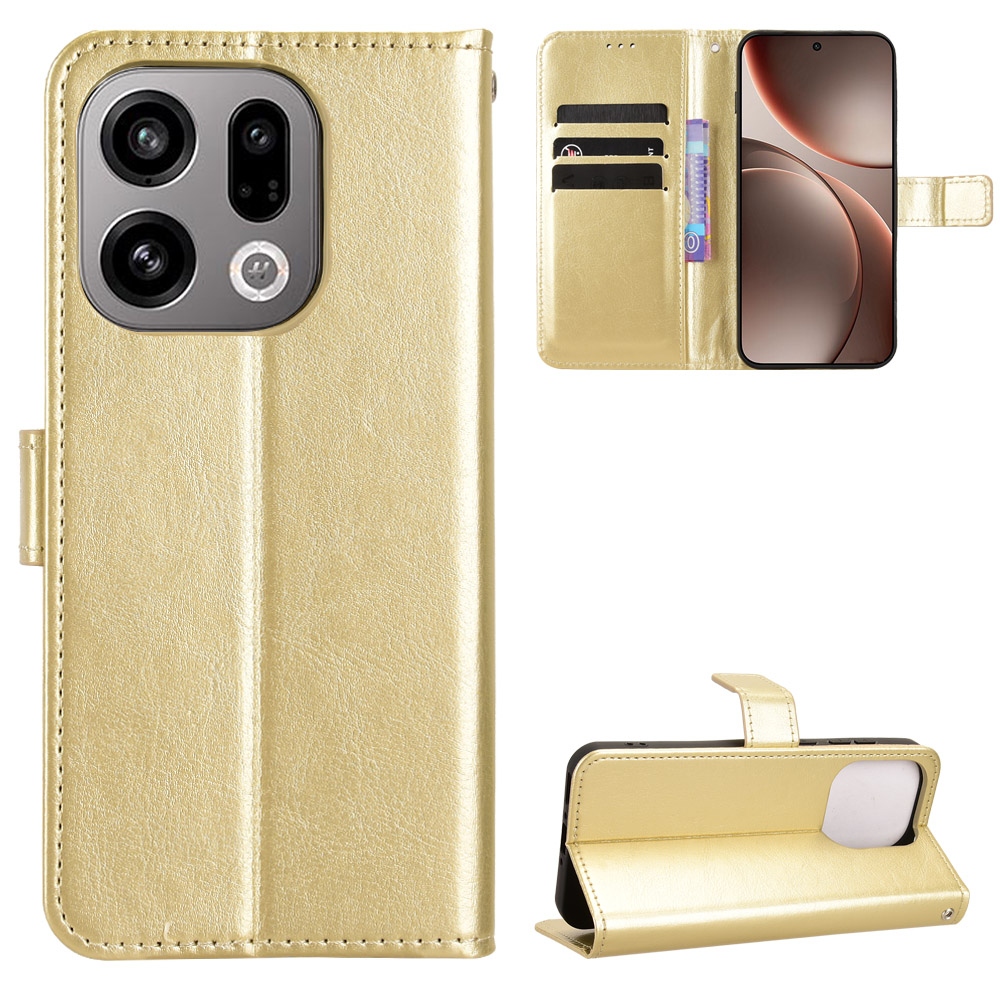 Crazy knižkové púzdro na Oppo Find X9 5G - zlaté
