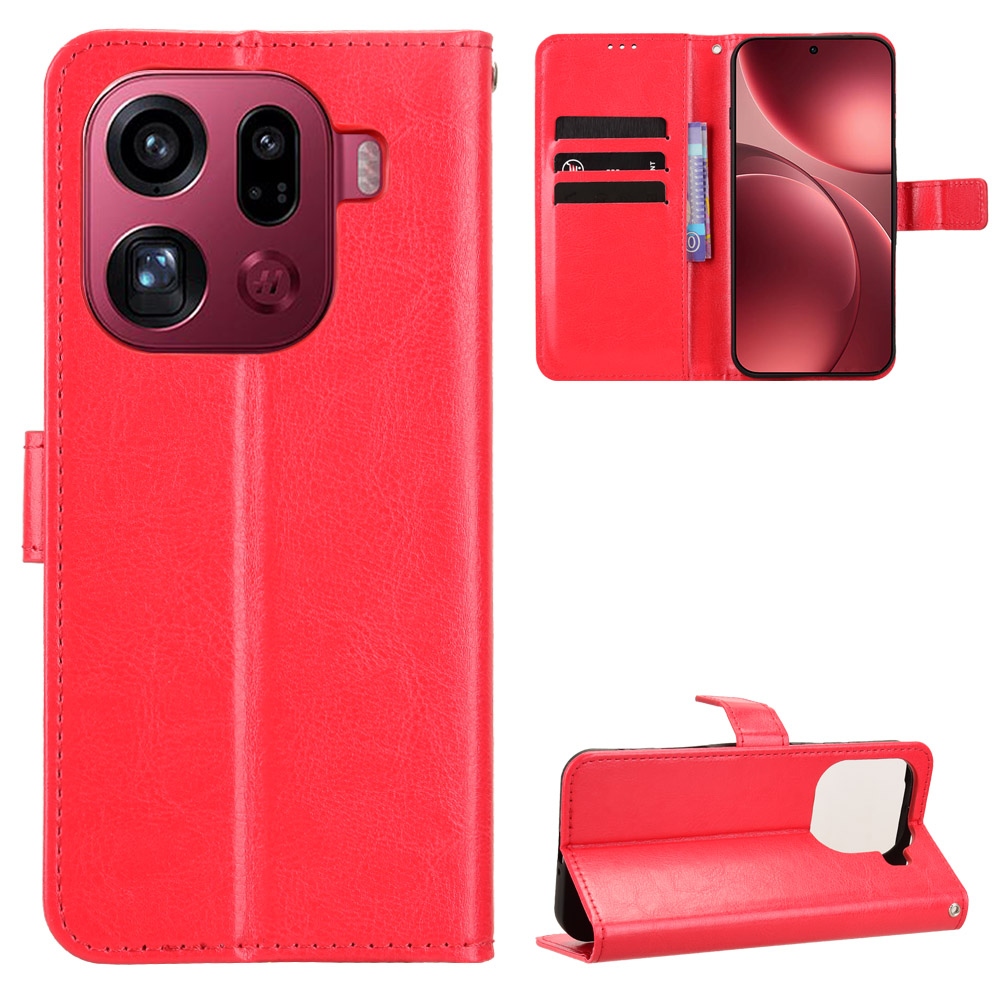 Crazy knižkové púzdro na Oppo Find X9 Pro 5G - červené