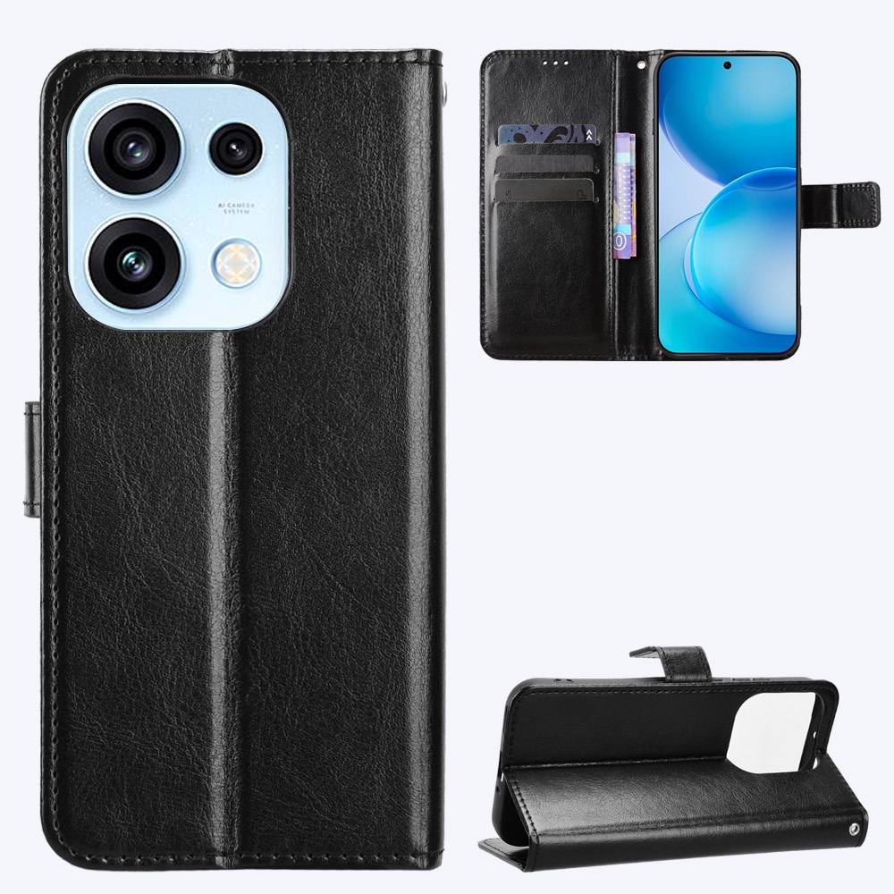 Crazy knižkové puzdro na Oppo Reno 16 Pro 5G/Oppo Reno 16 5G - čierne