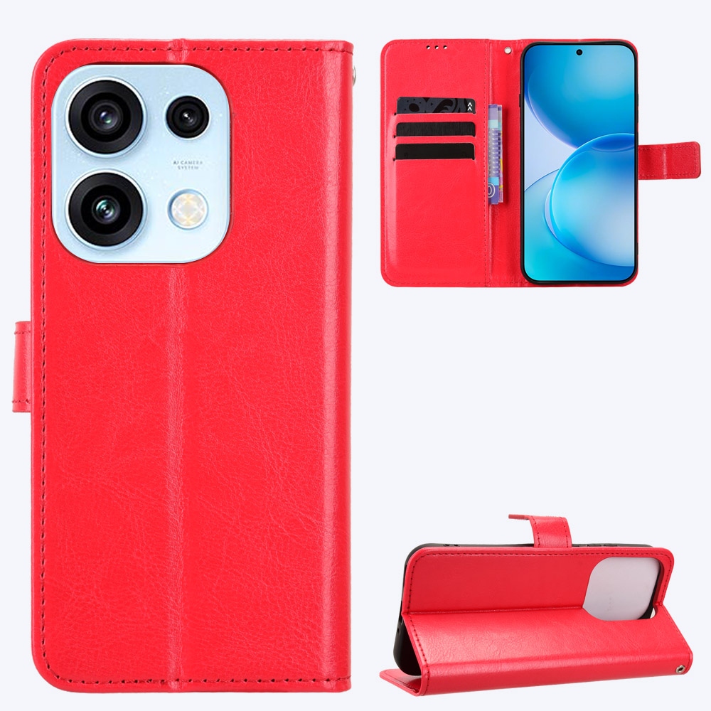 Crazy knižkové púzdro na Oppo Reno 16 Pro 5G/Oppo Reno 16 5G - červené