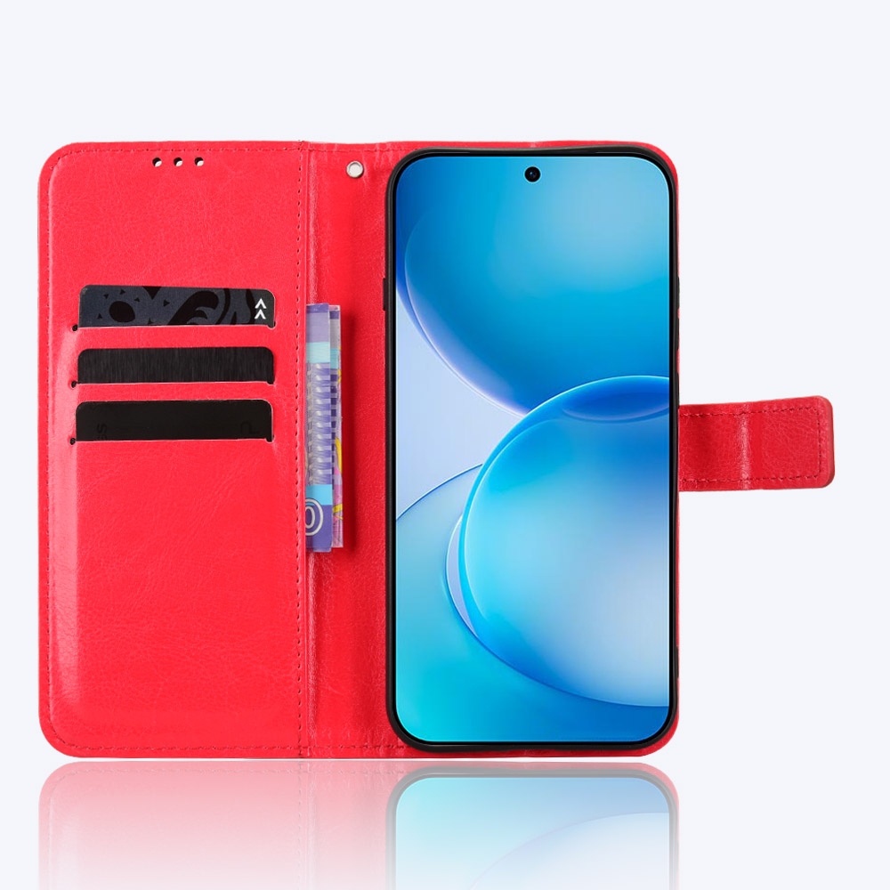 Crazy knižkové púzdro na Oppo Reno 16 Pro 5G/Oppo Reno 16 5G - červené